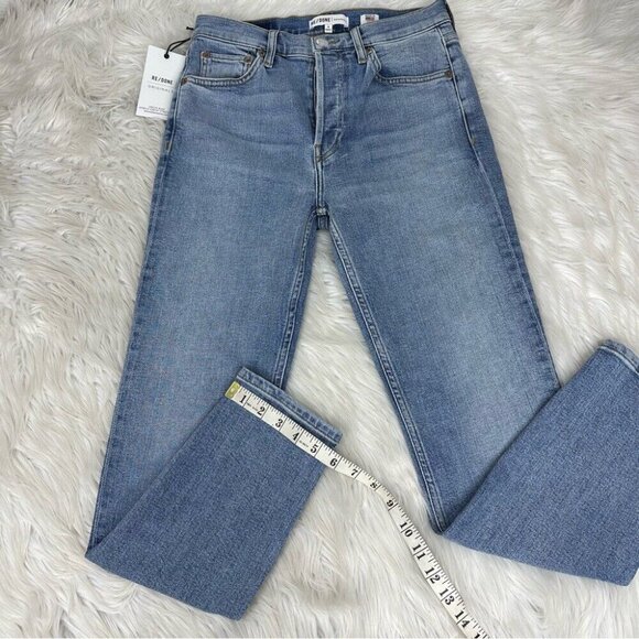 Re/Done Women's NWT‎ Mid 90's Hi-Rise Button-Fly Ankle Stretch Jeans W26-28/L28 - Picture 10 of 10